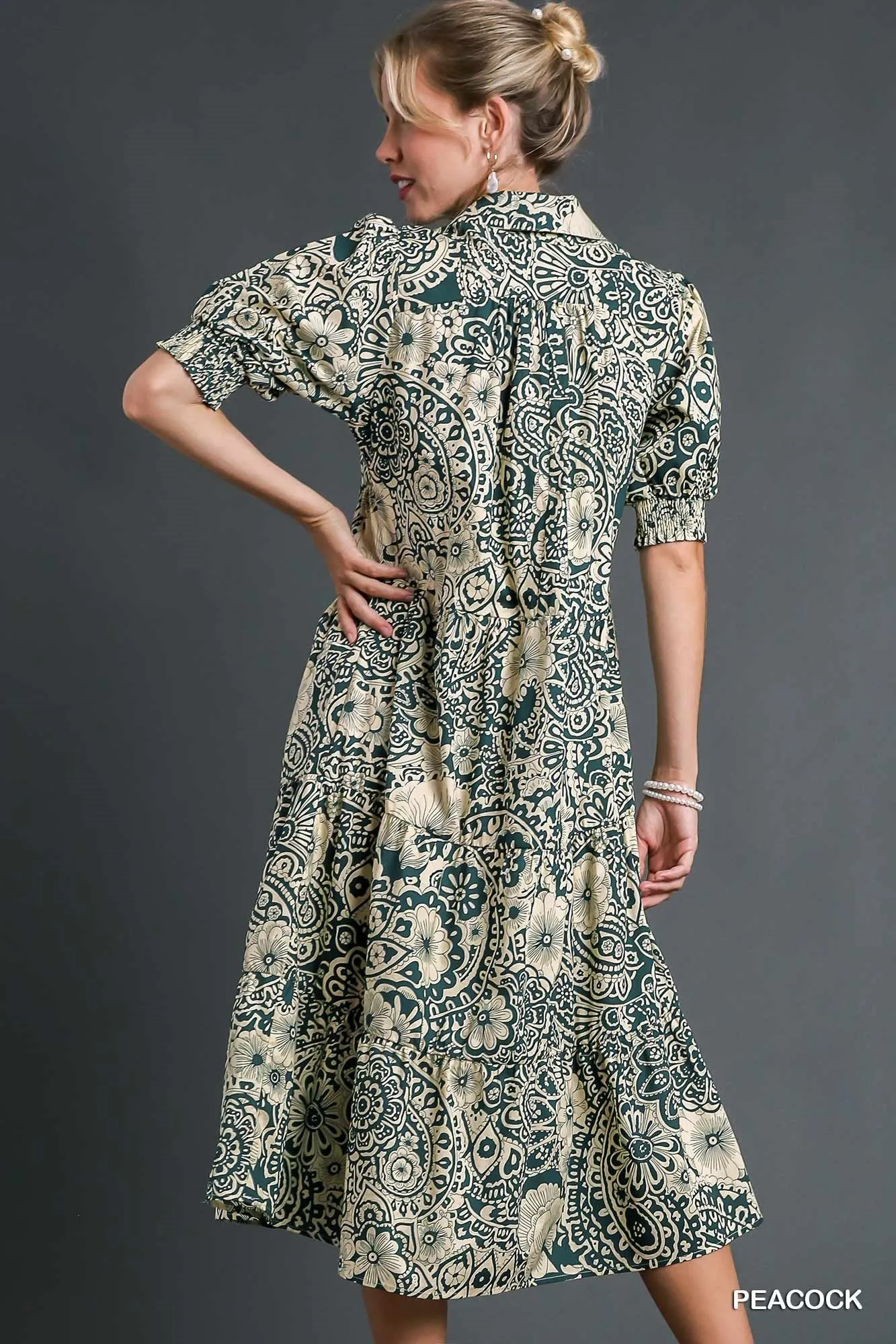 Pretty in Paisley Midi Dress - Peacock