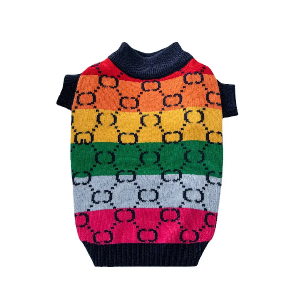 Rainbow Pullover Pet Sweater