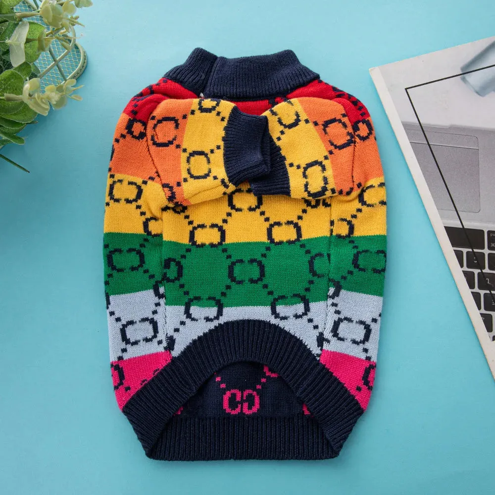 Rainbow Pullover Pet Sweater