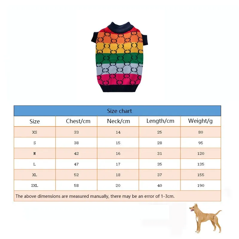 Rainbow Pullover Pet Sweater