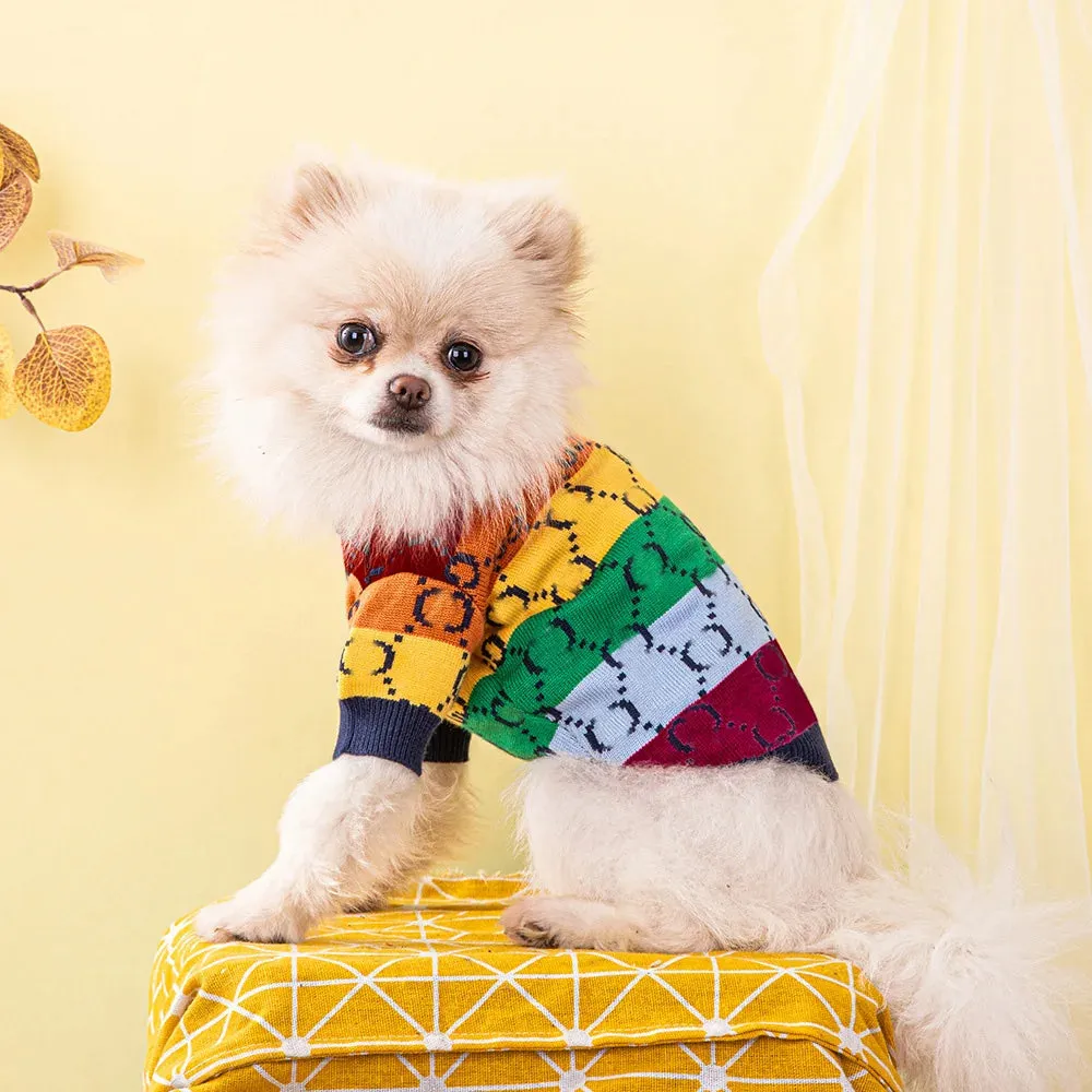 Rainbow Pullover Pet Sweater