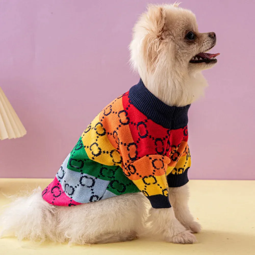 Rainbow Pullover Pet Sweater