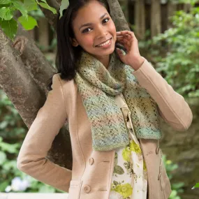 Red Heart Knit Cable And Lace Scarf