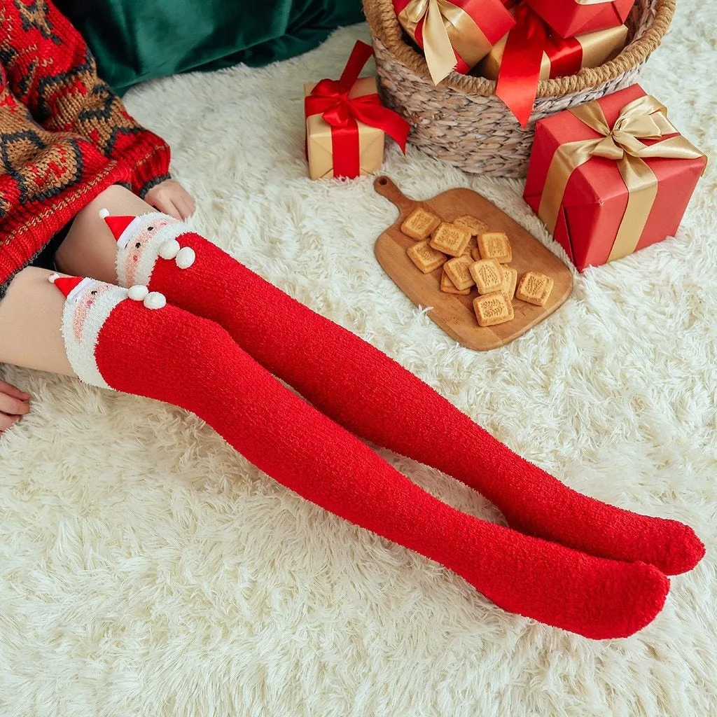 Red Santa Thigh Highs