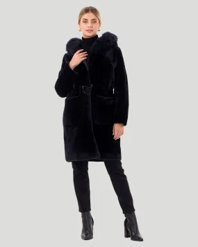 Reversible Shearling Lamb Parka with Select Cashmere Goat Trim