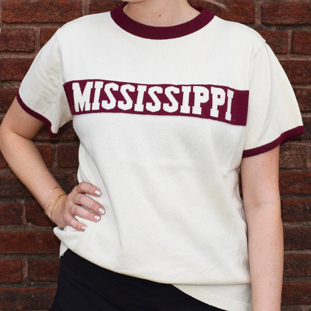 Ringer Mississippi Sweater Maroon