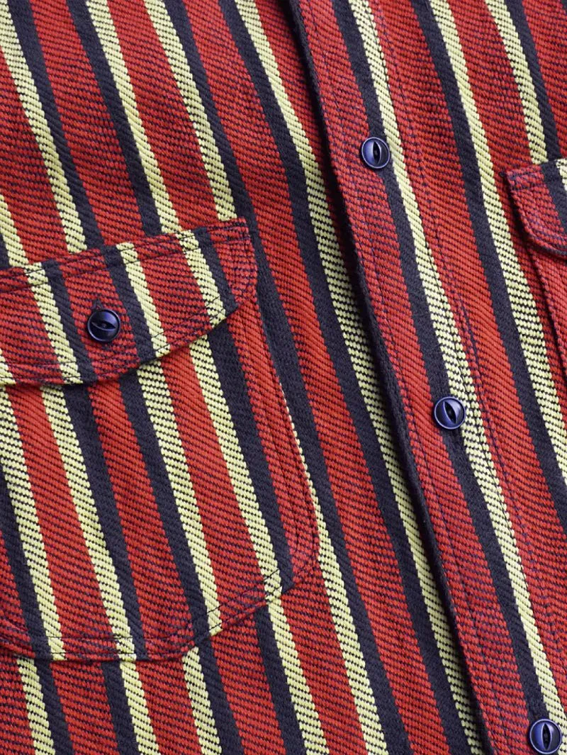 Samurai Jeans Red Drunk Stripe Flannel Shirt