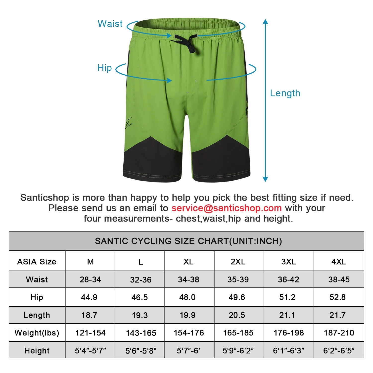 Santic Hebre LightGreen Men Cycling MTB Shorts