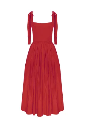 Sibby Midi Dress in Rouge