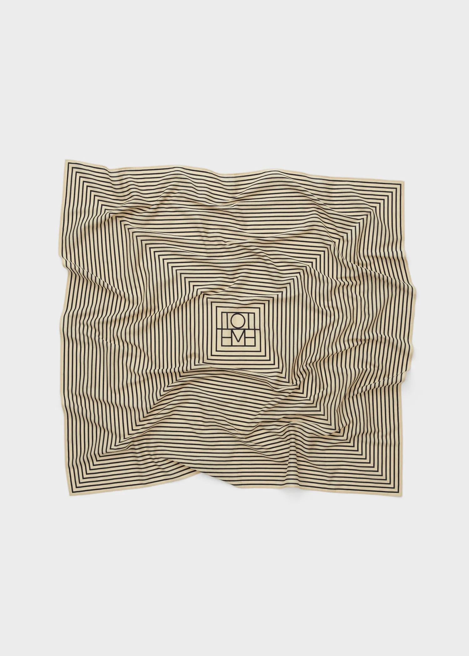 Signature monogram silk blanket scarf creme