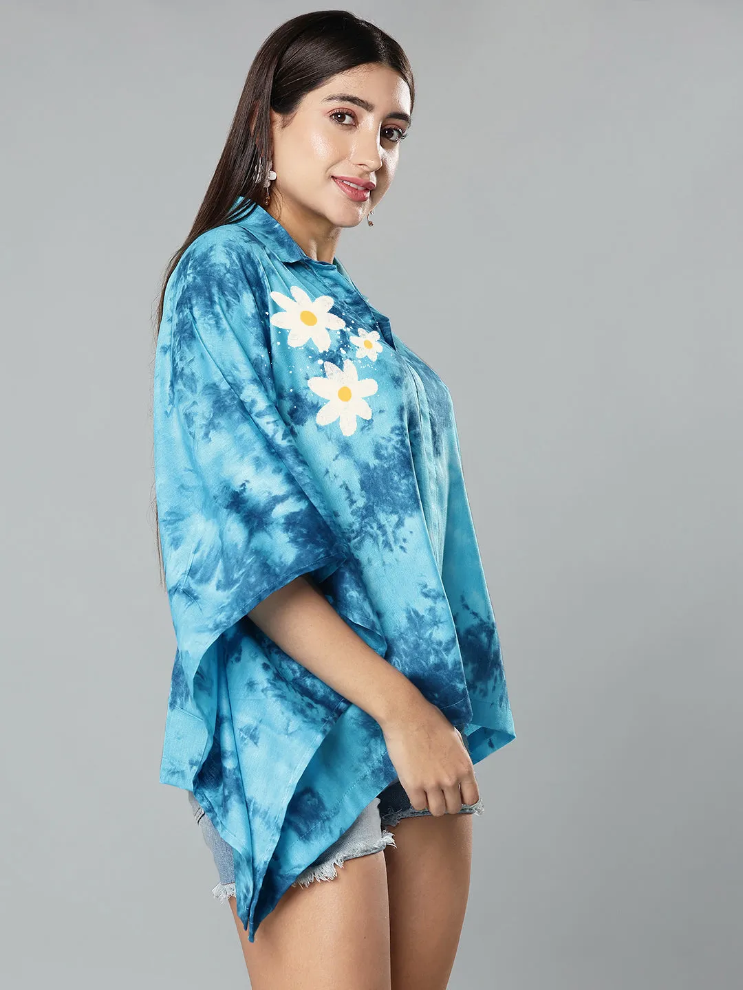 SkyBlue Rayon TieDyeTop- Daisybloom