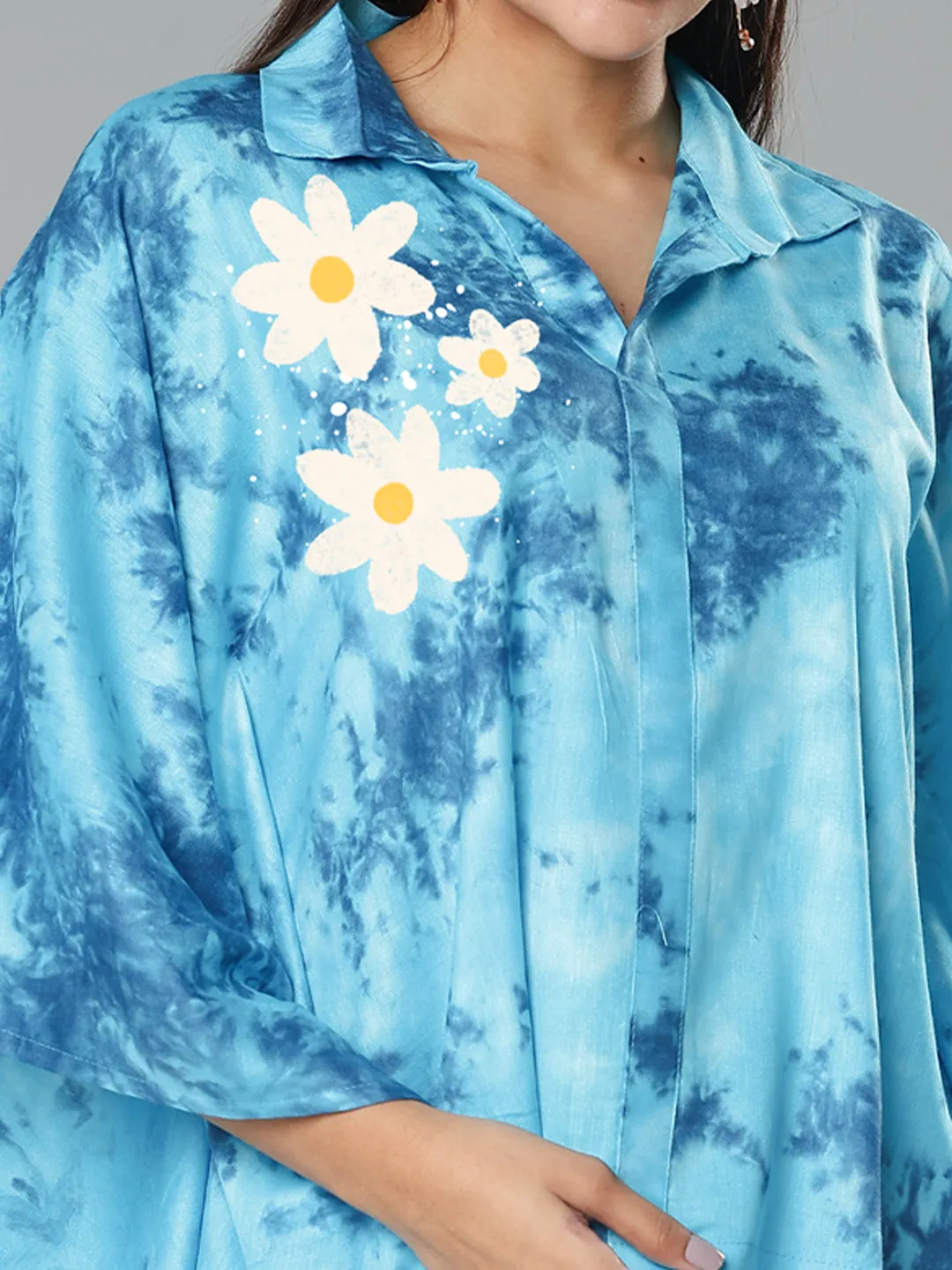 SkyBlue Rayon TieDyeTop- Daisybloom