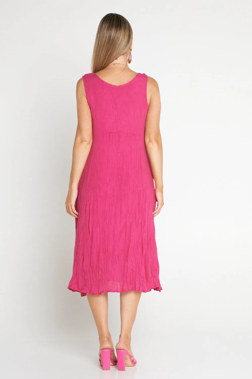 Sleeveless Waterhouse Dress - Hot Pink