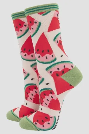 Sock Talk Women's Bamboo Watermelon Socks