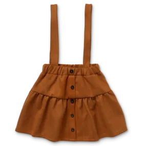 Sproet & Sprout Suede Salopette Skirt | Chestnut