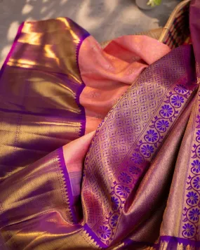 Staring Pink Soft Banarasi Silk Saree With Pretty Blouse Piece