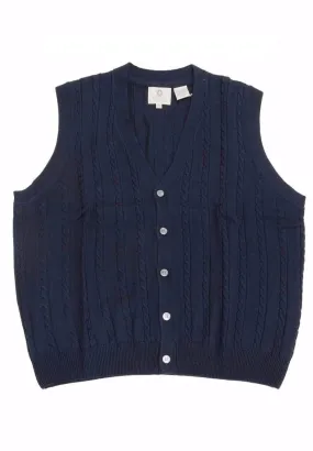 Stay Stylish and Cozy with our Extra Fine Merino Wool Cable Knit 5 Button Sweater Vest - Available in 11 Stunning Colors