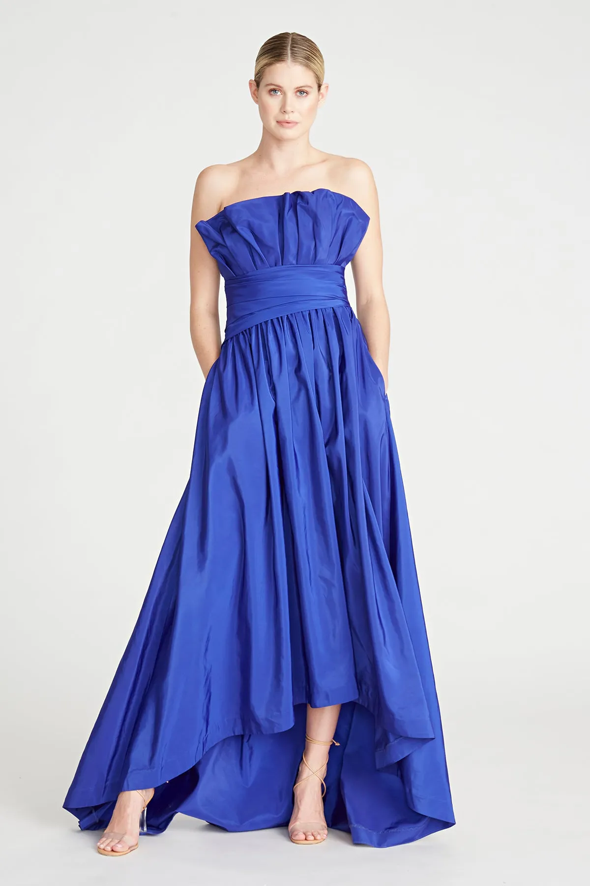 Strapless Tafetta Long Dress - Azurite