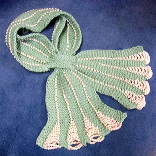 Summer Beaded Keyhole Scarf, Knitting Pattern