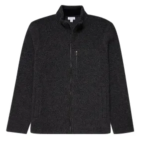 Sunspel Wool Fleece Jacket Charcoal Melange