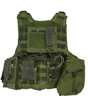 Swiss Arms CIRAS Plate Carrier Airsoft Assault Vest - Fully Loaded - Green