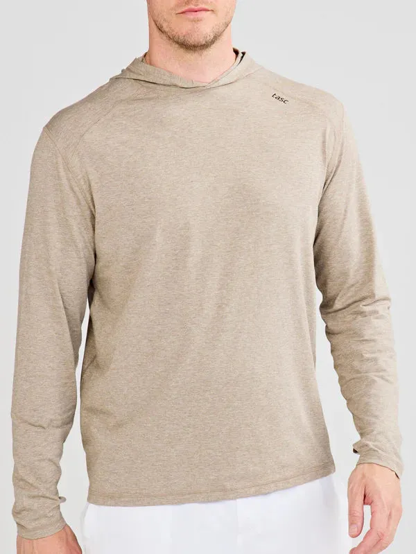 tasc Performance Men's Carrollton Lightweight Hoodie in Gray Oak Heather