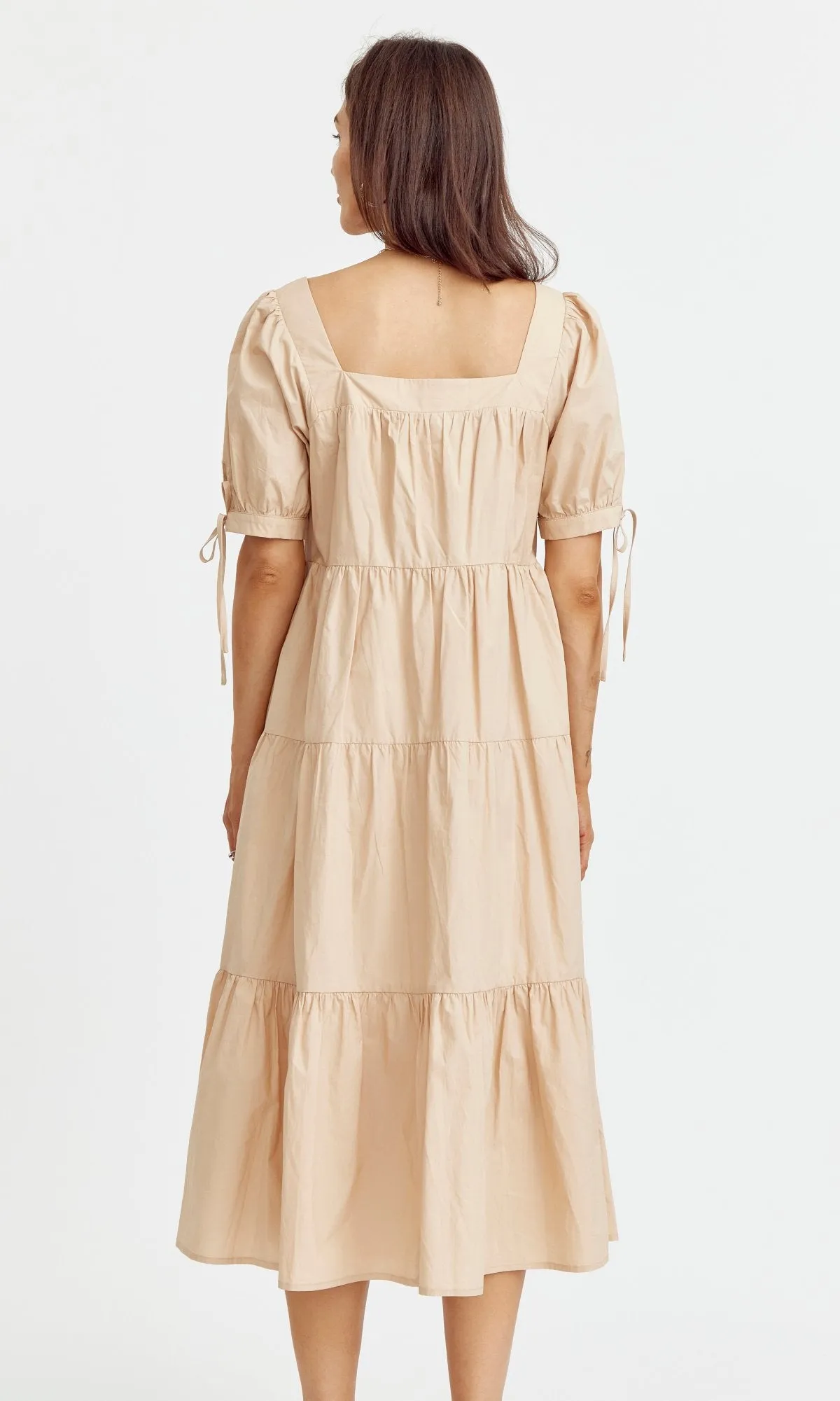 Tessa Tiered Poplin Midi Dress