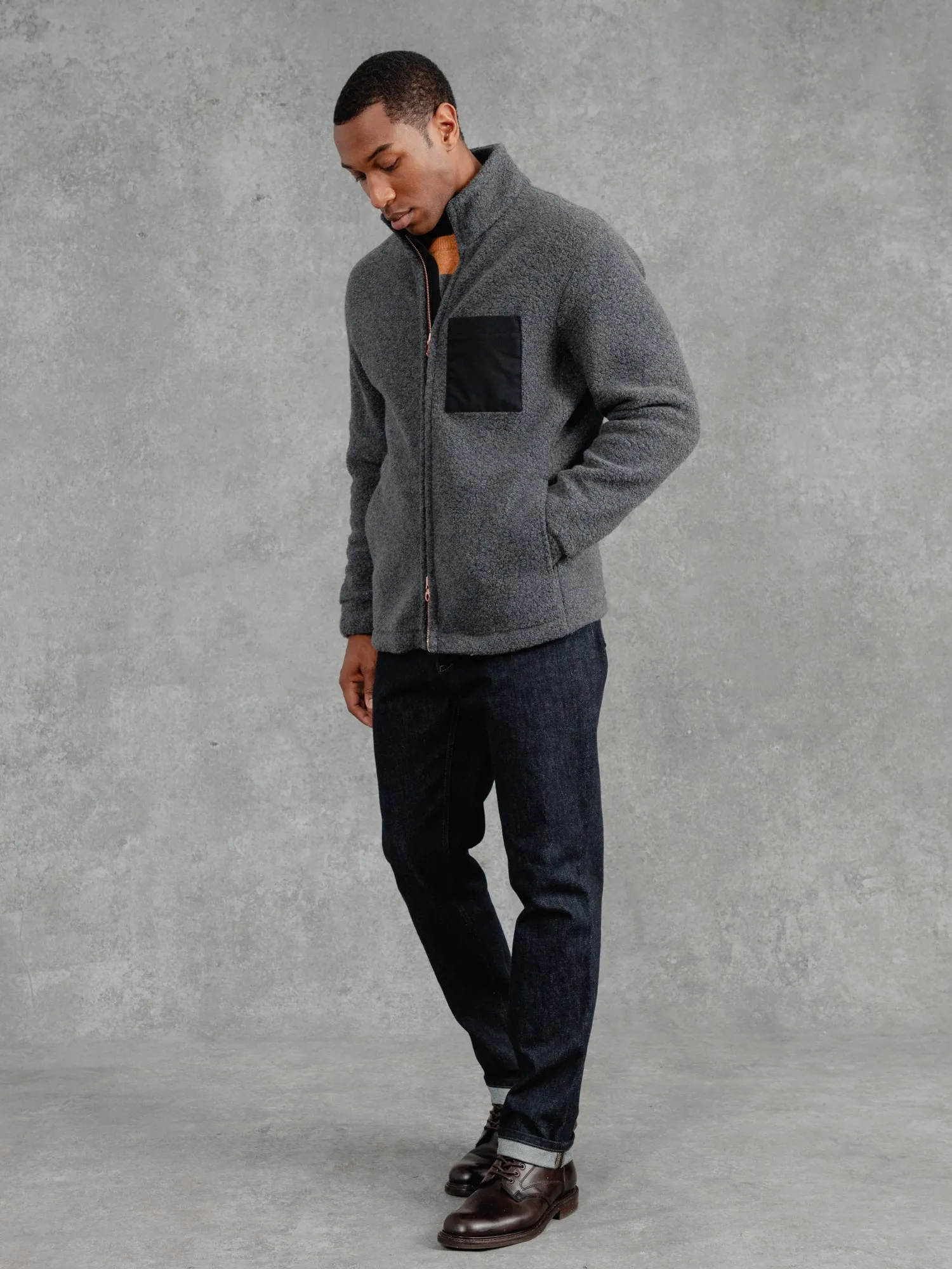 The Zip Up Fleece Jacket - Cobble Grey