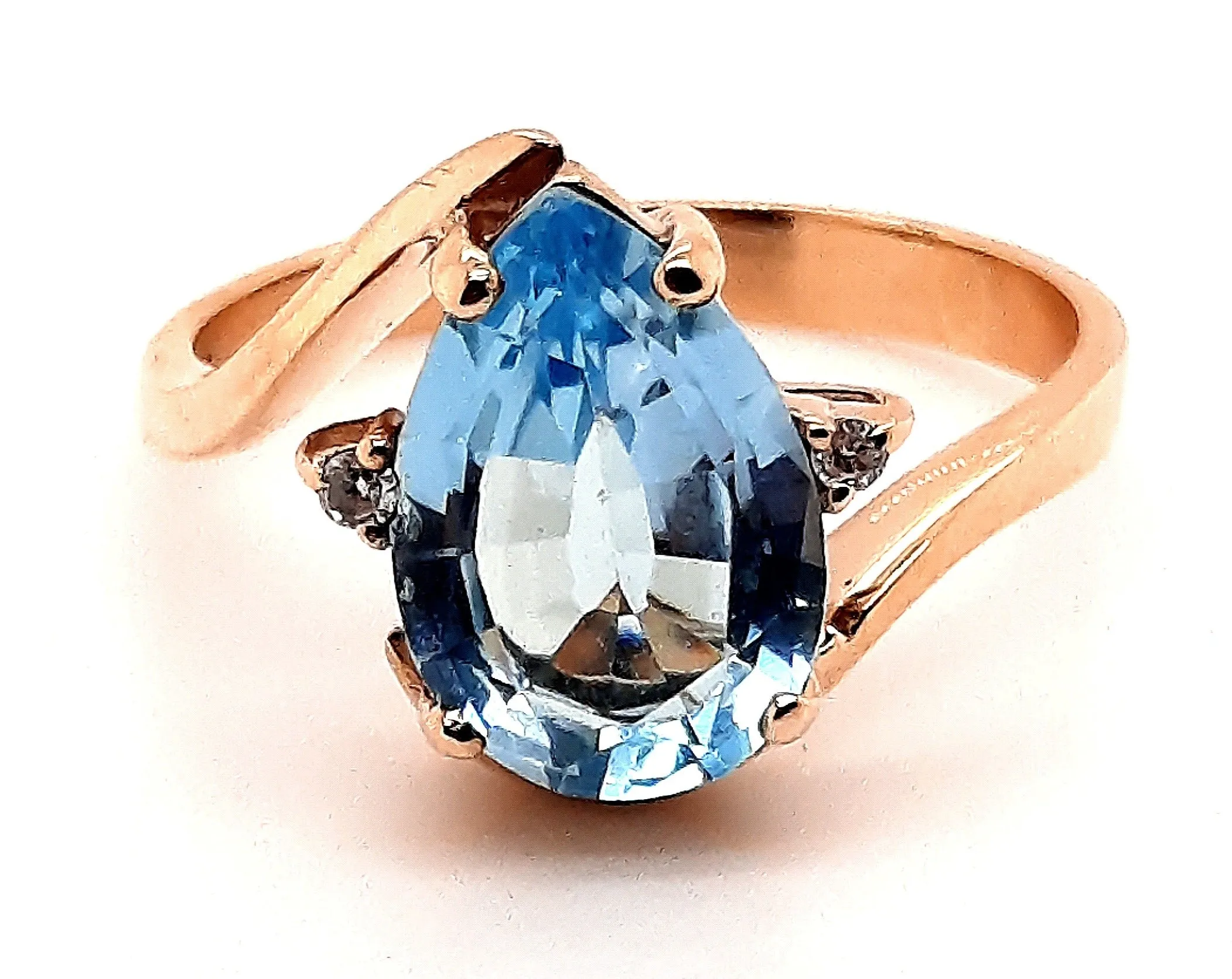 Topaz & Diamond Yellow Gold Dress Ring