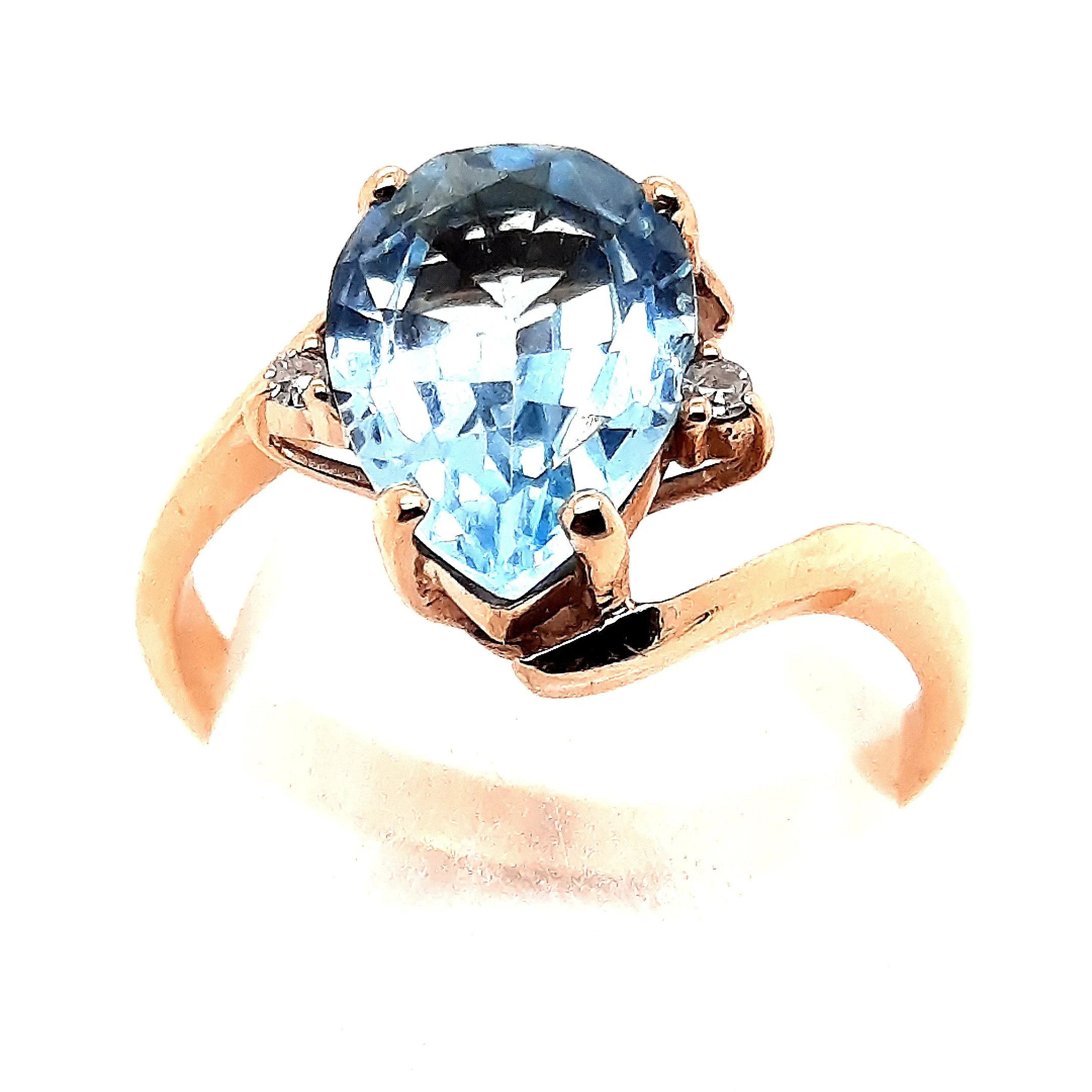 Topaz & Diamond Yellow Gold Dress Ring