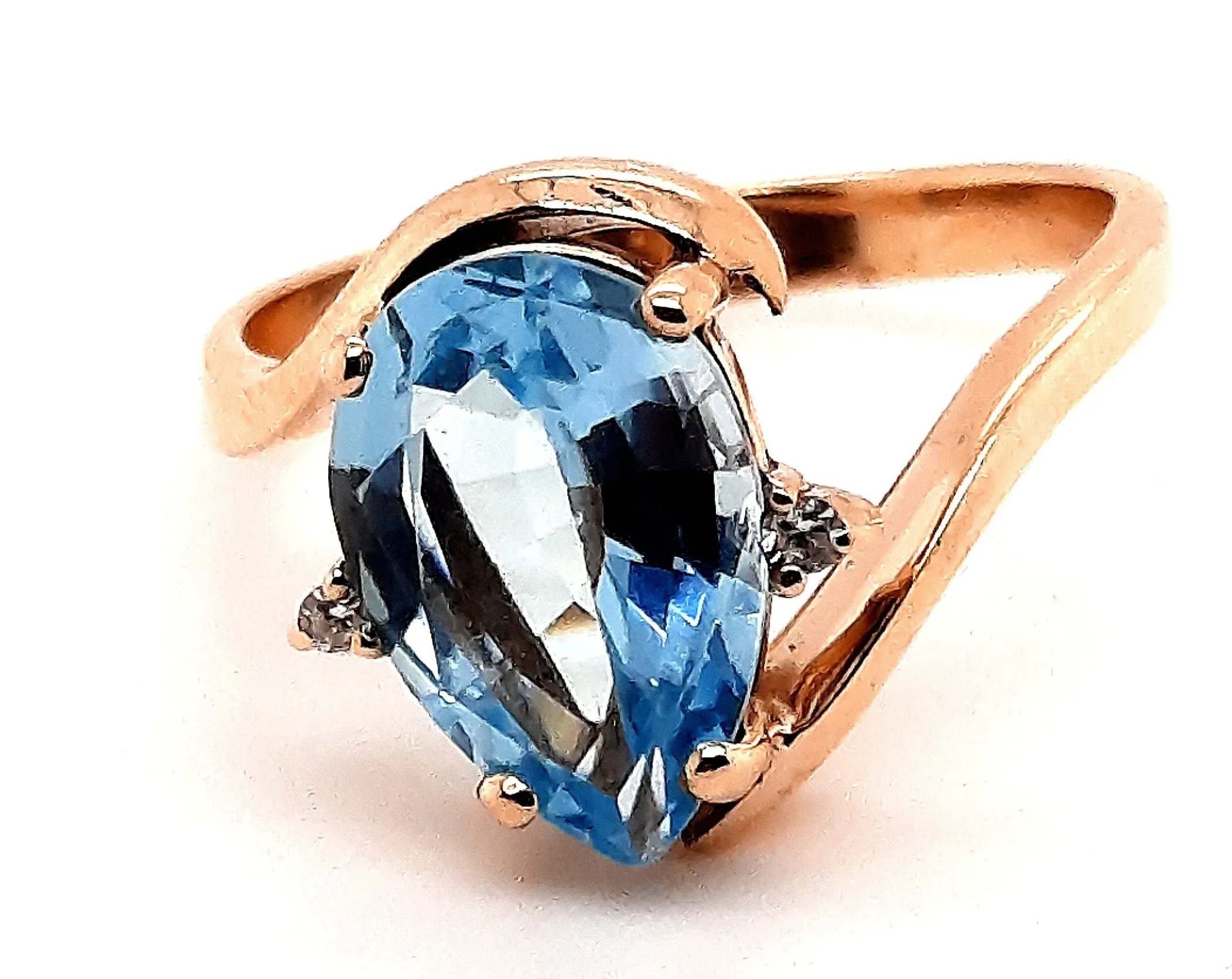 Topaz & Diamond Yellow Gold Dress Ring