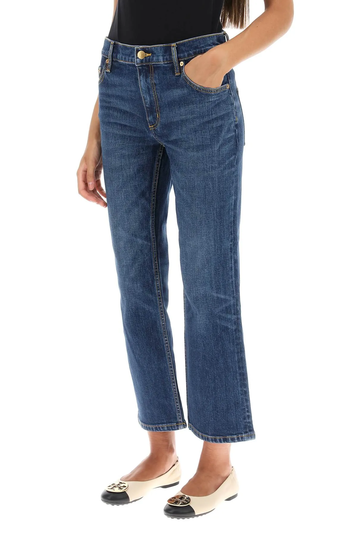 Tory burch cropped flared jeans