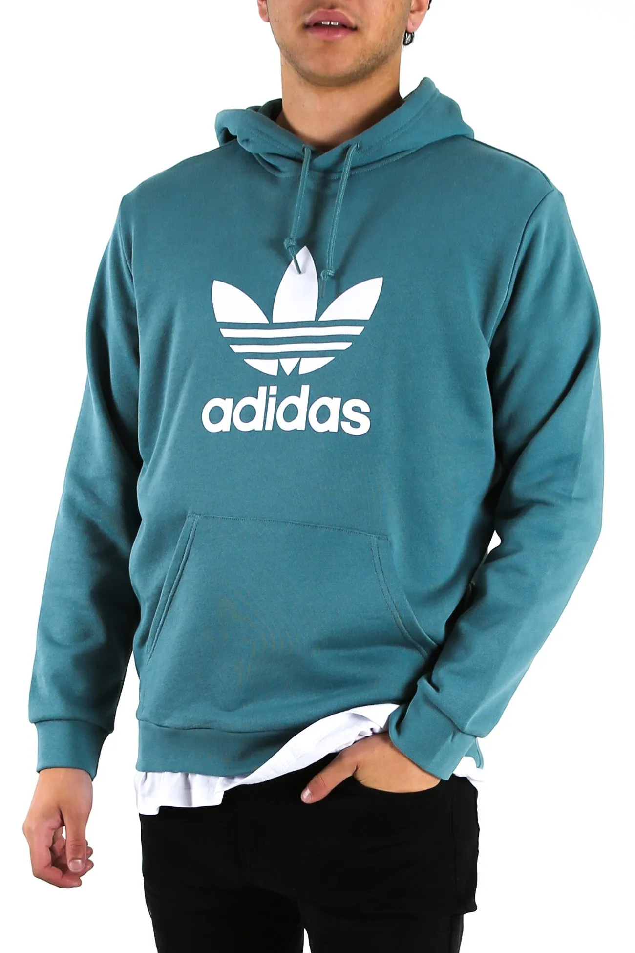 Trefoil Hoodie Hazy Emerald