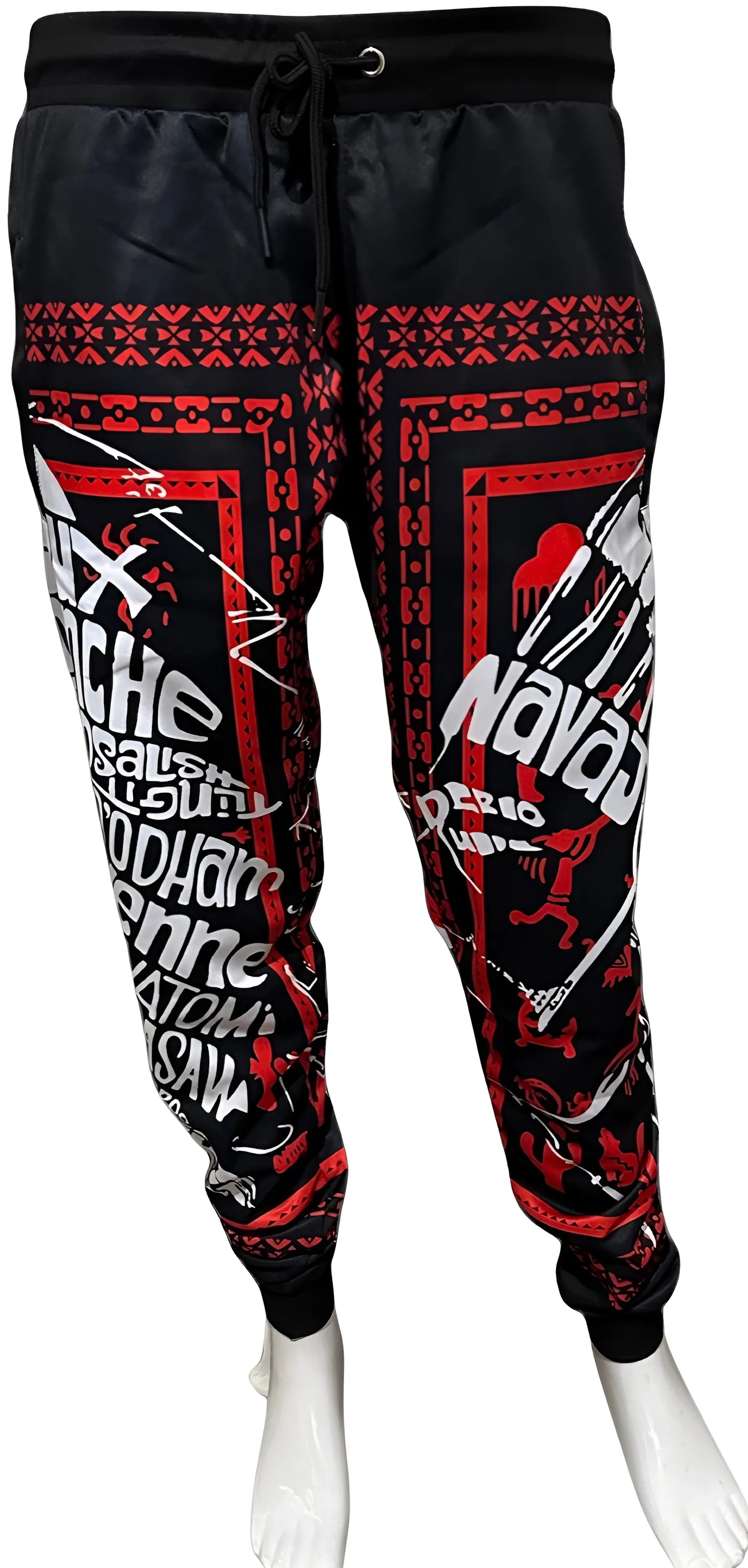 ^TRIBE VIBES^ (RED-BLACK-WHITE) JOGGER SWEATPANTS