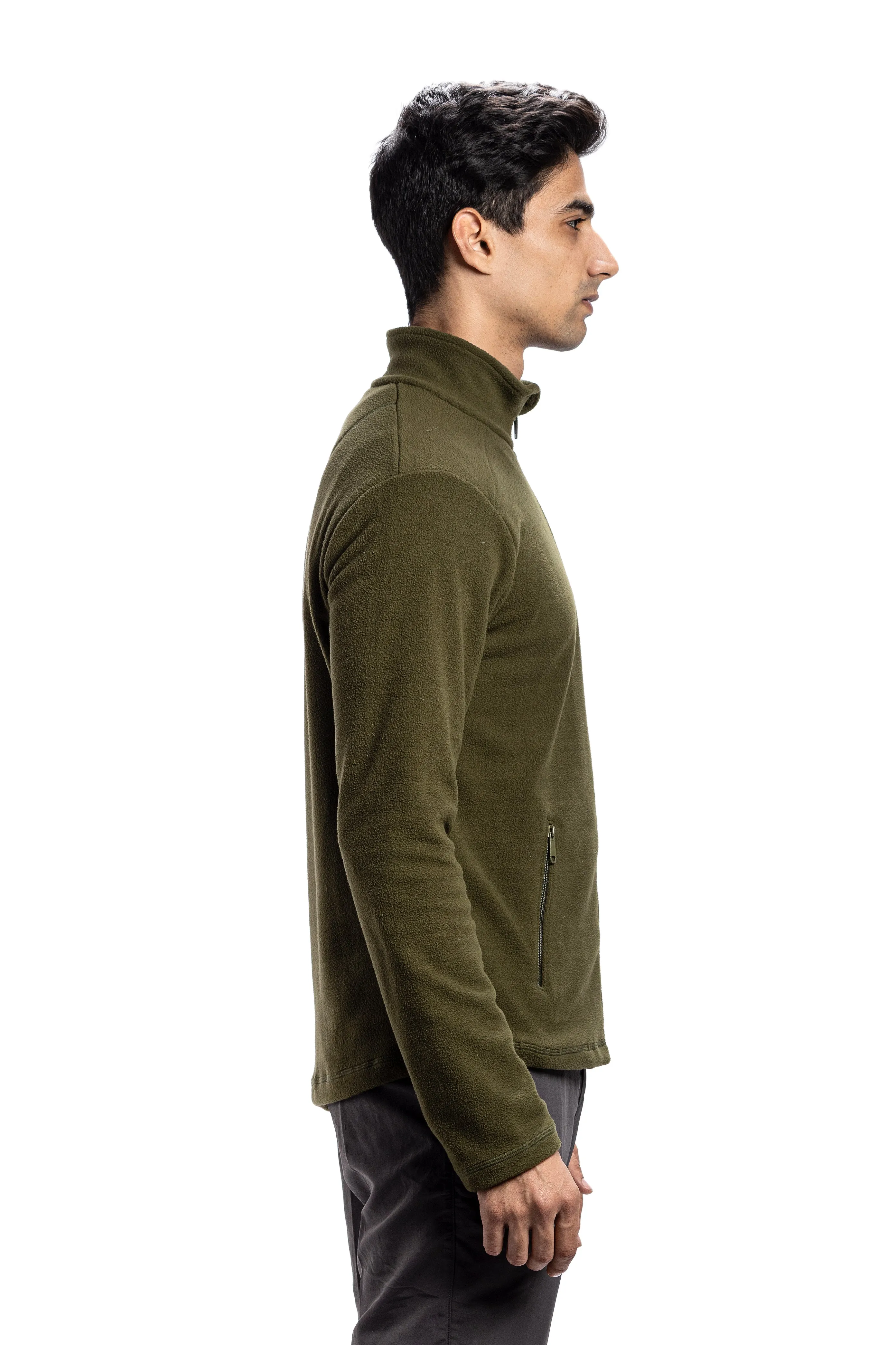 Tripole Anti-Pilling Fleece Winter Jacket and Windcheater | Green