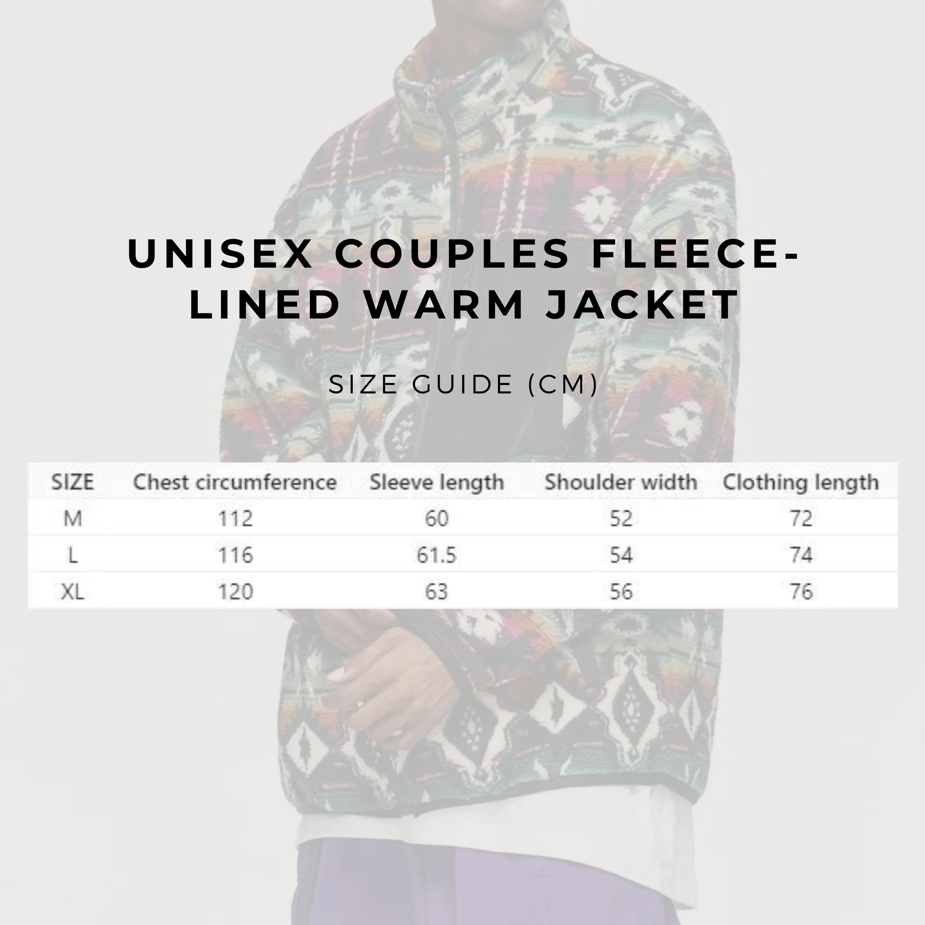 Unisex Couples Fleece-lined Warm Jacket