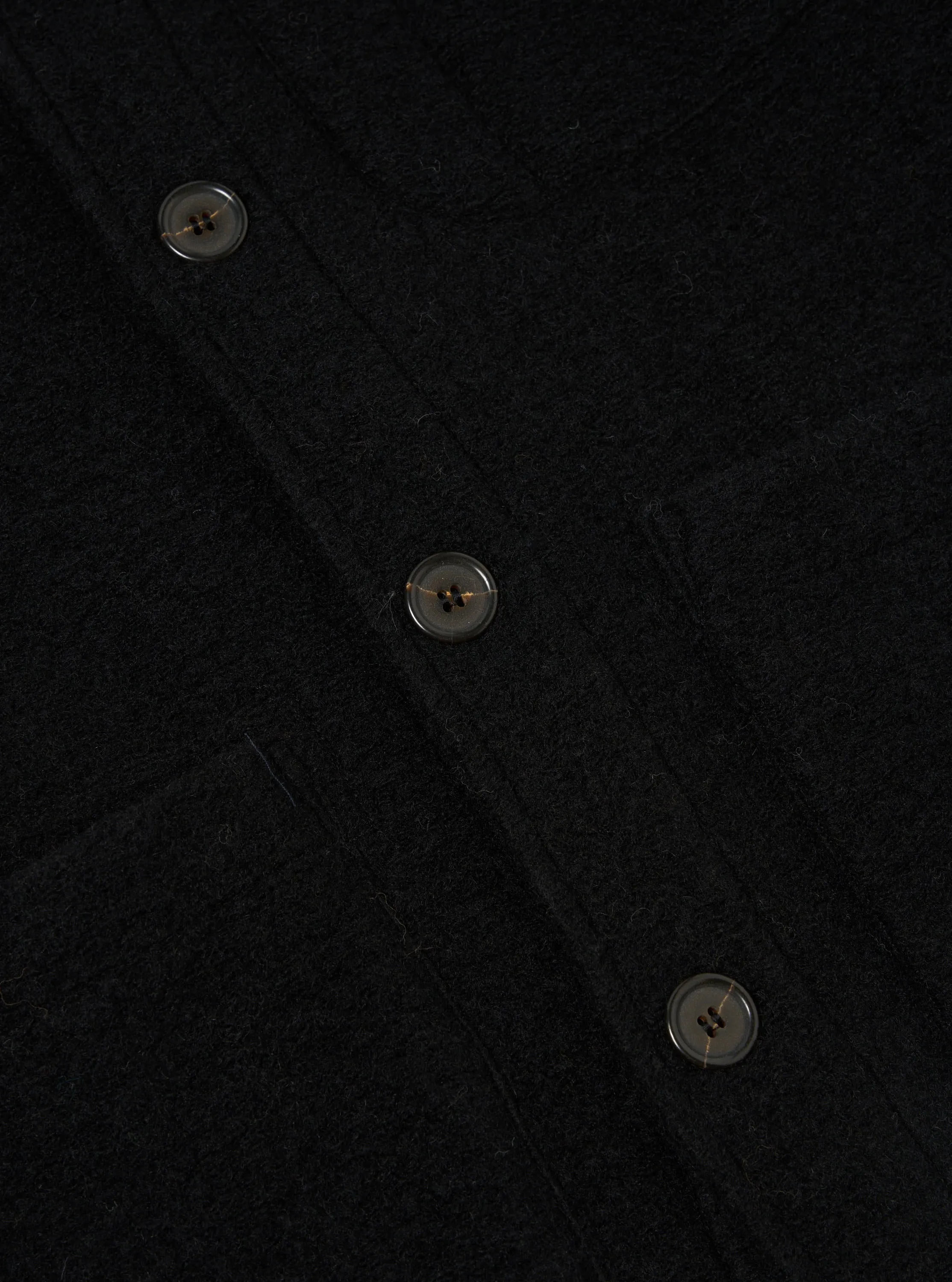 Universal Works Field Jacket in Black Wool Fleece