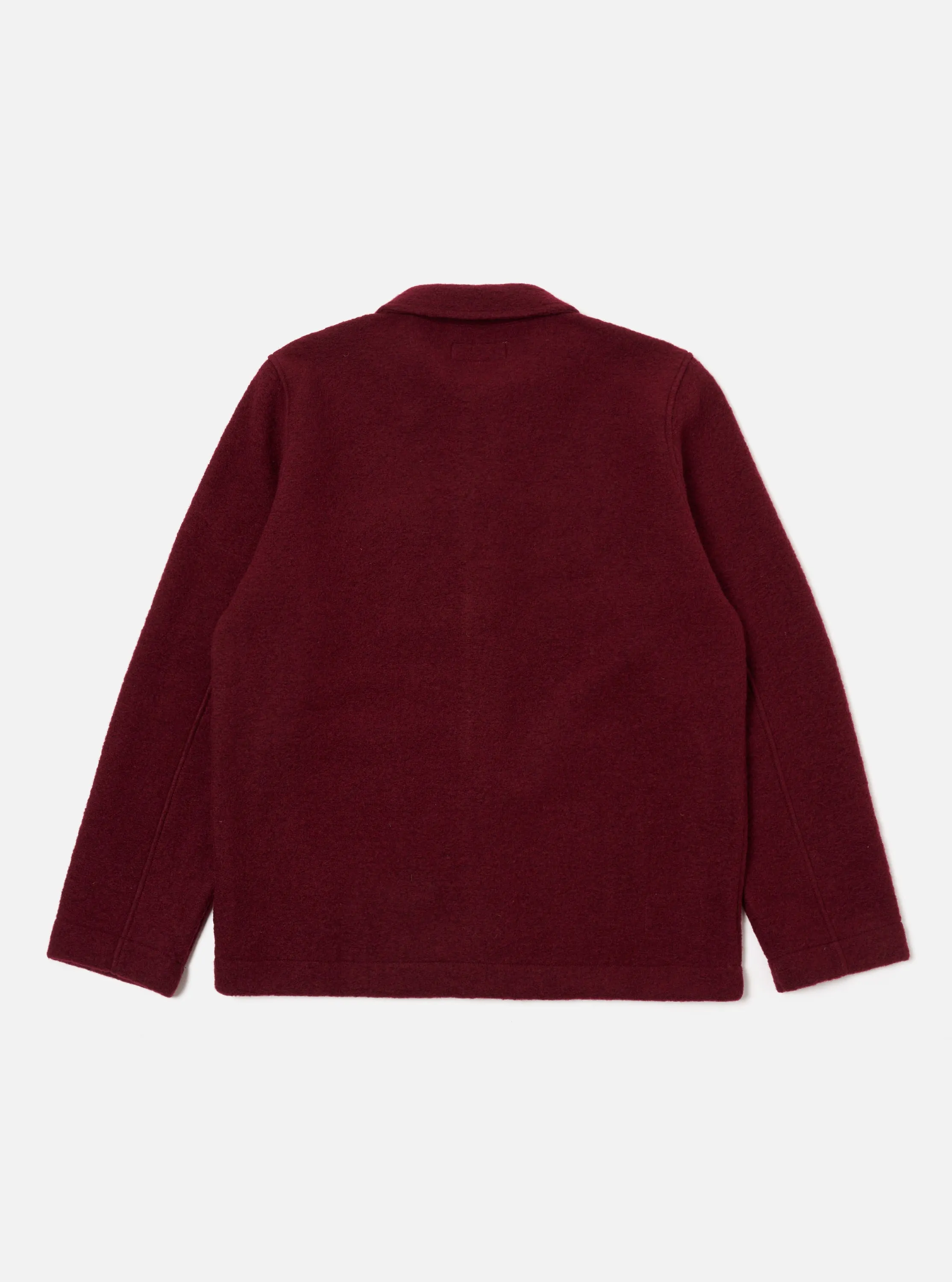 Universal Works Field Jacket in Deep Red Wool Fleece