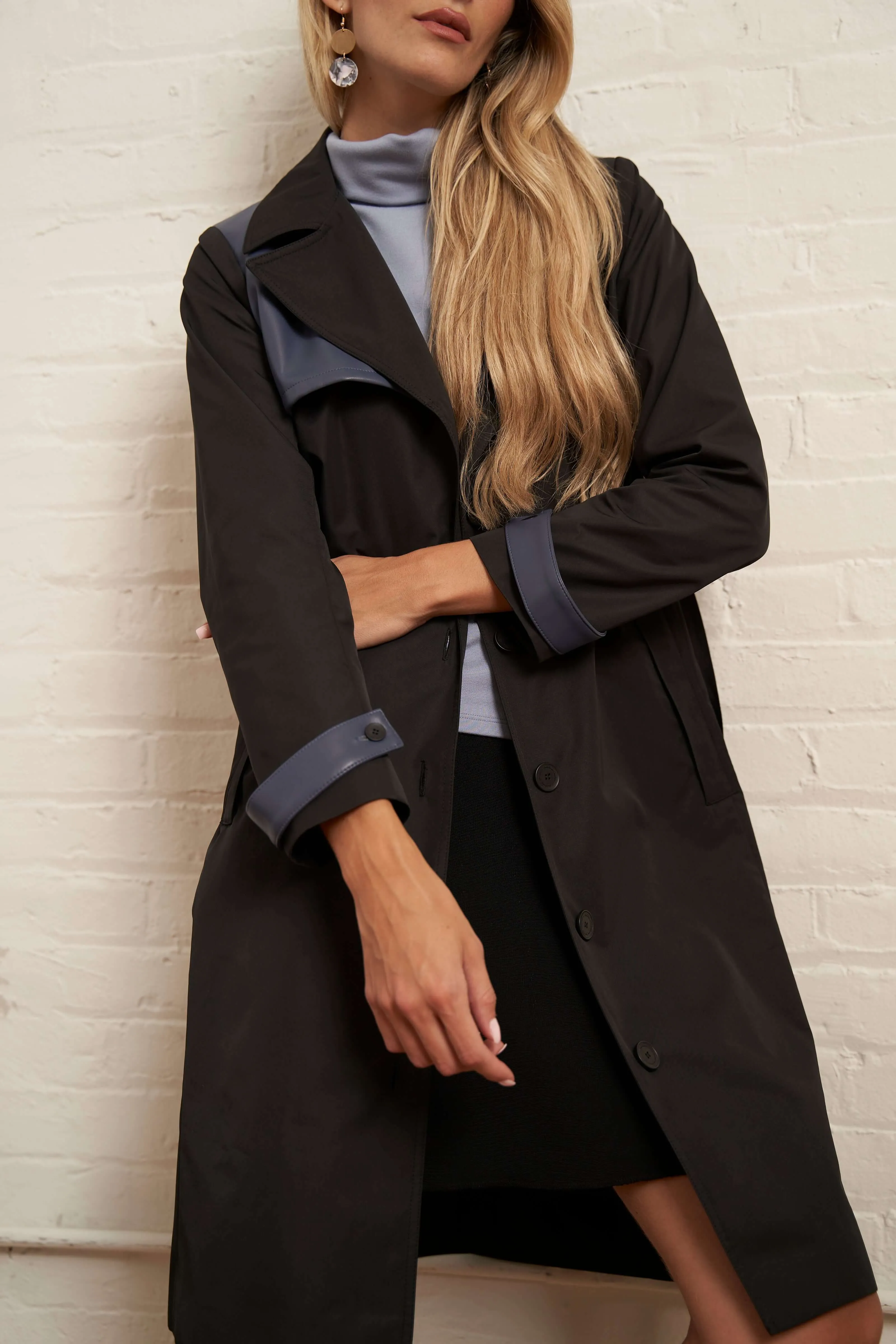 Vegan Leather Trench Coat