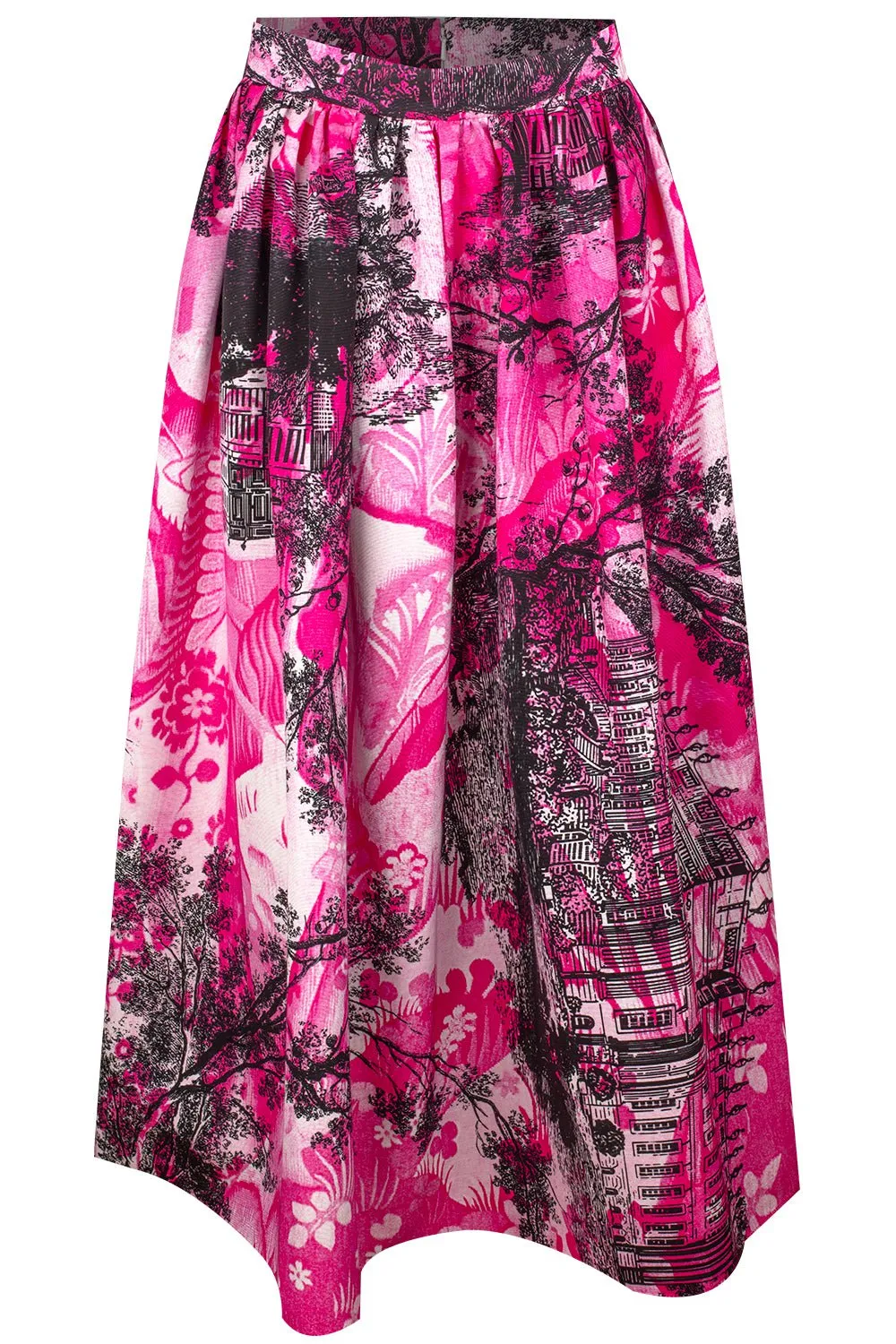 Volume Midi Skirt - Cerise