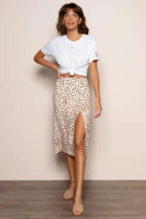 Walk The Line Midi Skirt in Brown