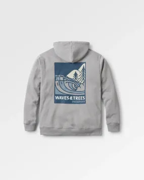 Waves & Trees Organic Cotton Hoodie - Steel Grey