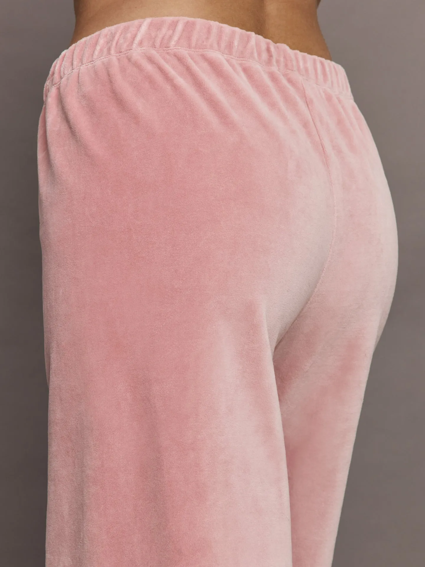 Wide Leg Pant in Velour - Blush