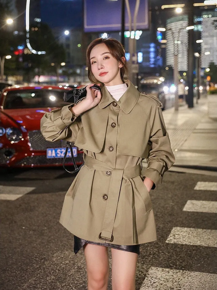 Wjczt Fashionable Windbreaker Women's New Autumn Winter 2022 Long Sleeved Jacket Casual Solid Color Top Trench Coat for Women Jackets