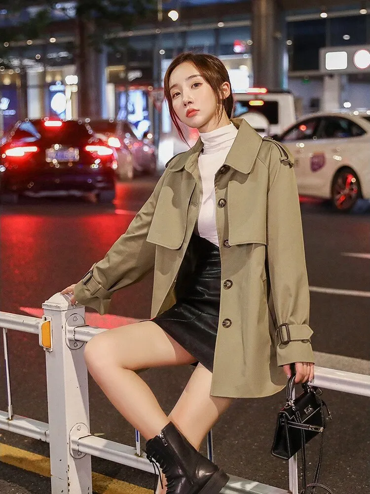 Wjczt Fashionable Windbreaker Women's New Autumn Winter 2022 Long Sleeved Jacket Casual Solid Color Top Trench Coat for Women Jackets