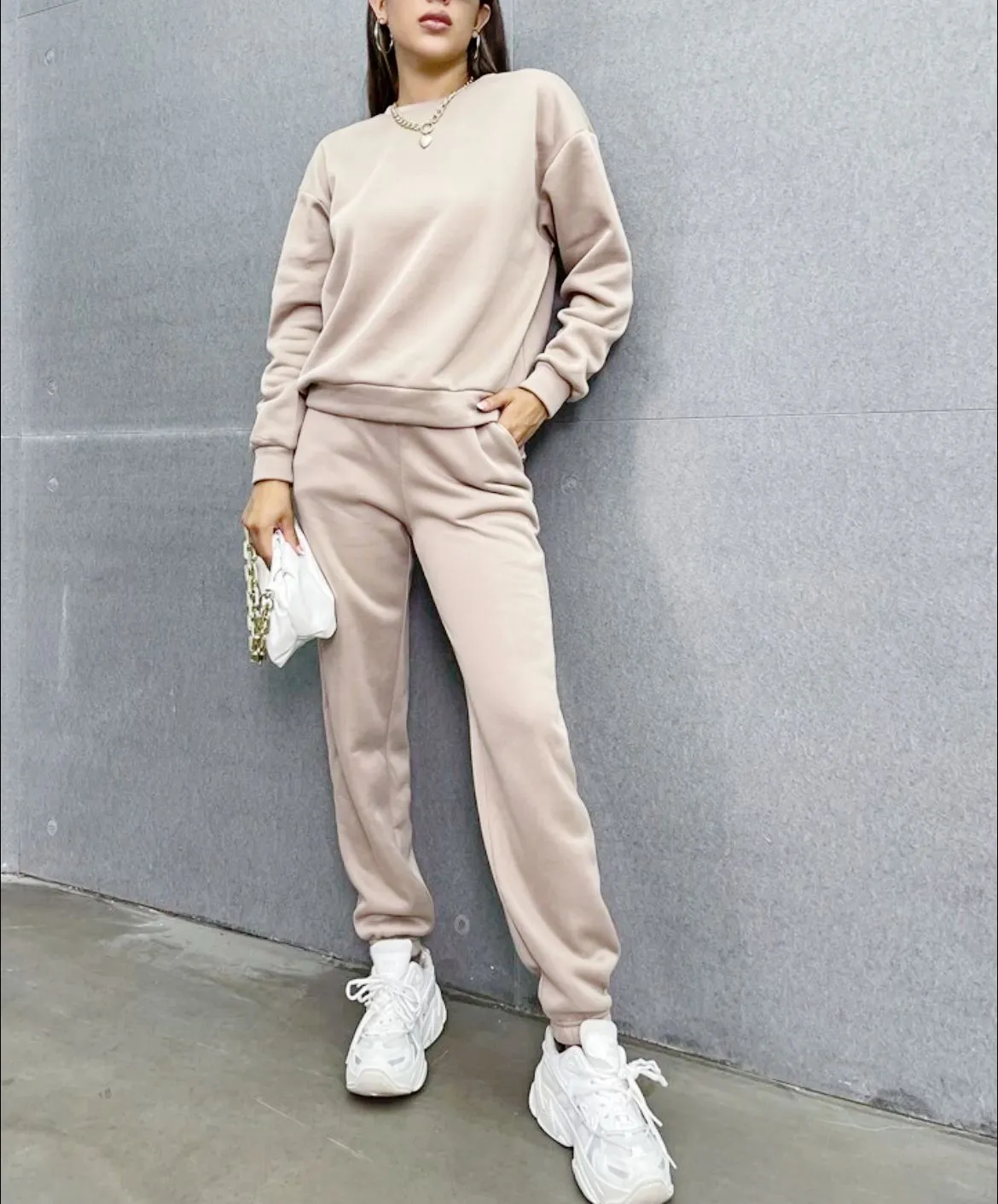 Women's Casual Leisure Long Sleeved Sweatshirt and Pants Outfit Set