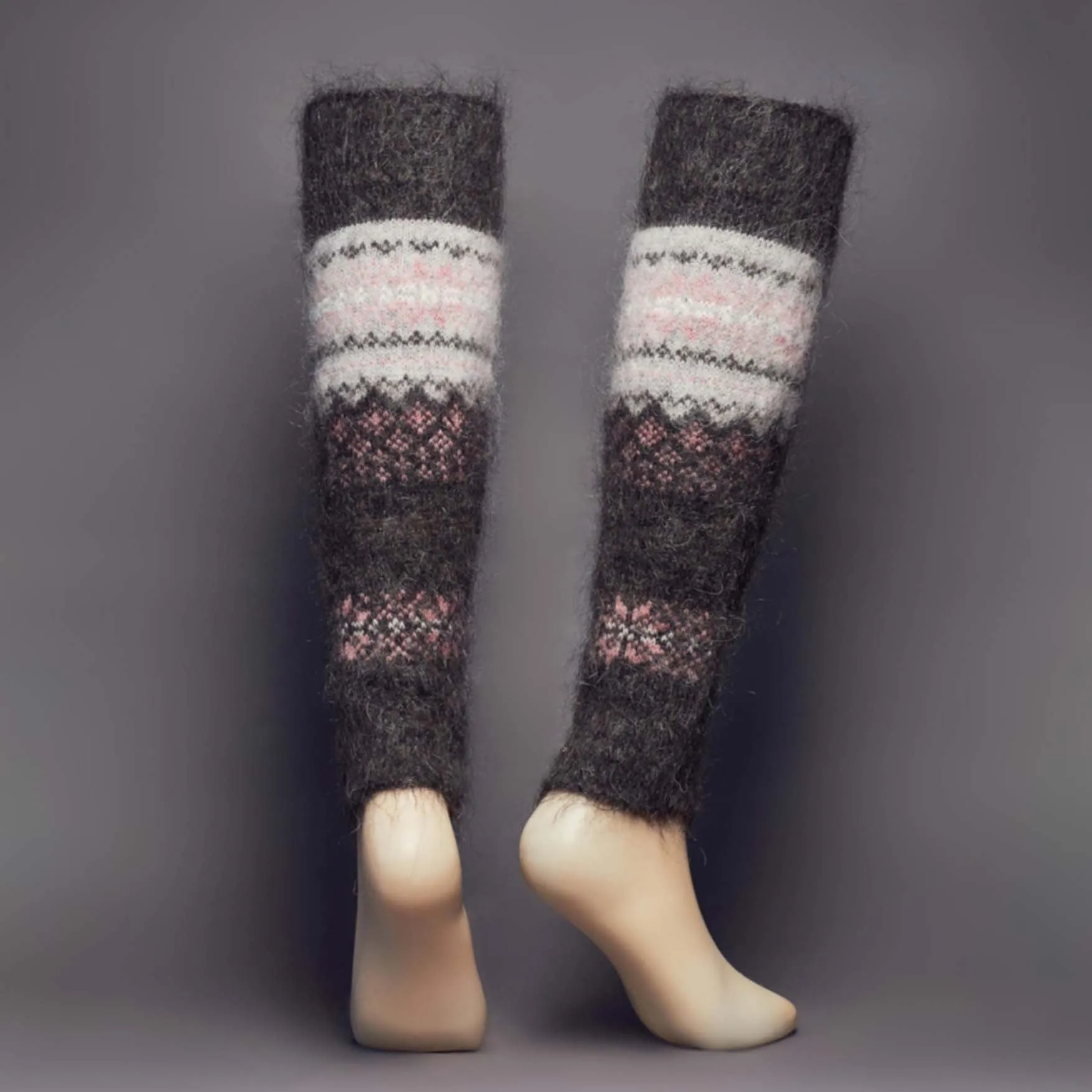 Women's Rosy Nightfall Goat Wool Leg Warmers