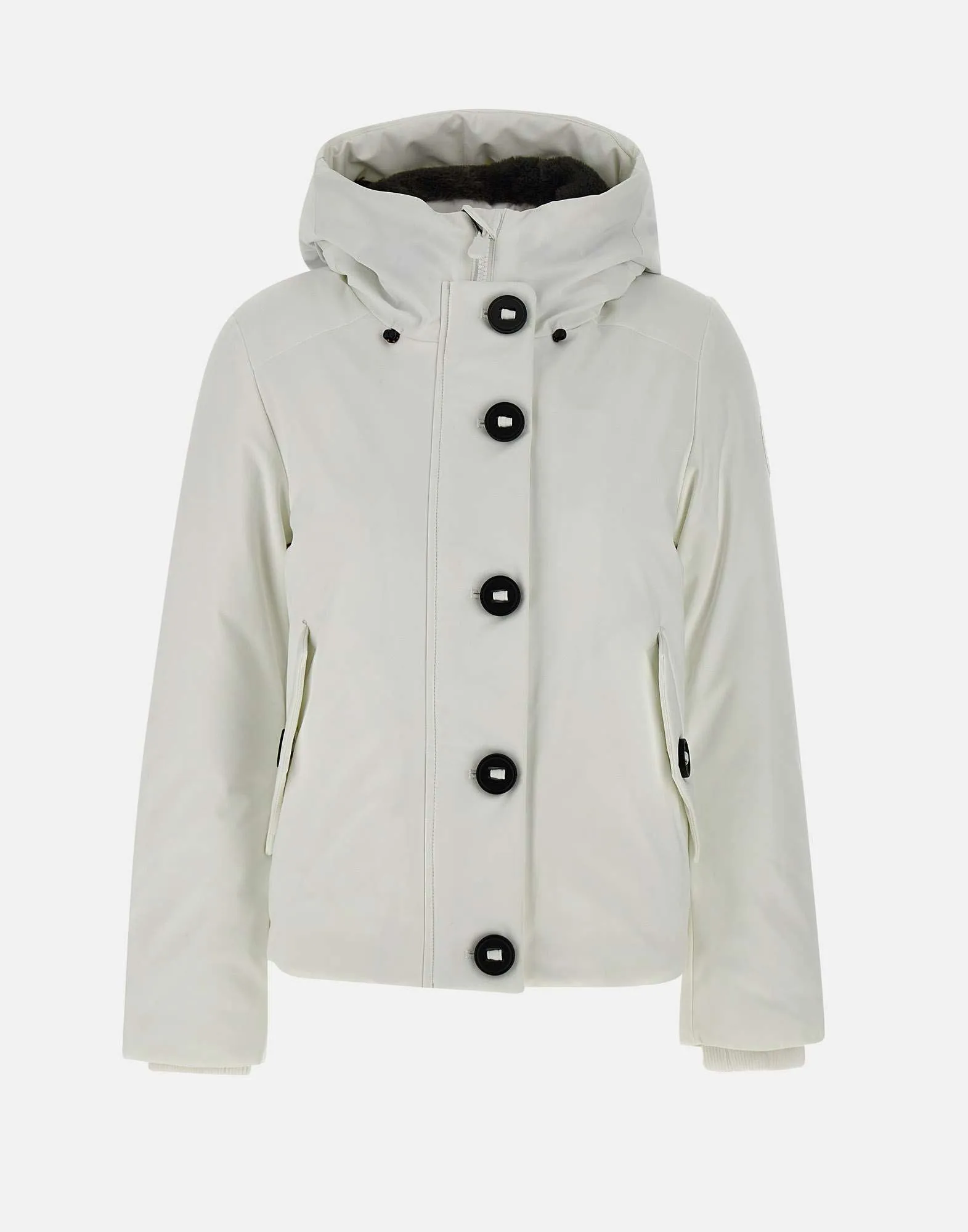 Women's White Parka with Eco Fur