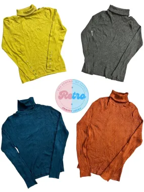 Y2K Women Turtle Neck Knit Mix: 16 Pieces