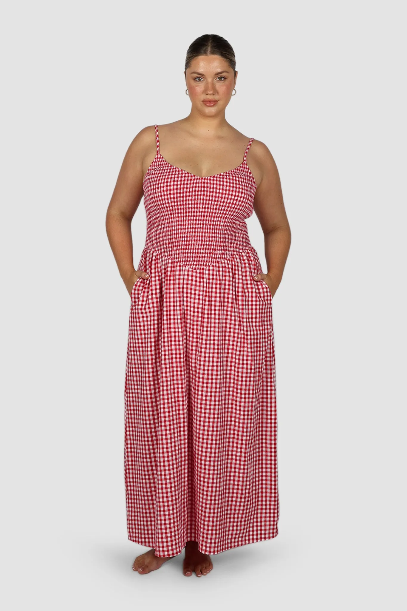 YARA DRESS RED GINGHAM